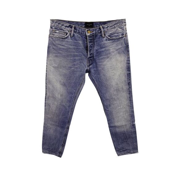 Fear of God Eternal 5-Pocket Straight Leg Jeans in Light Blue Cotton Denim